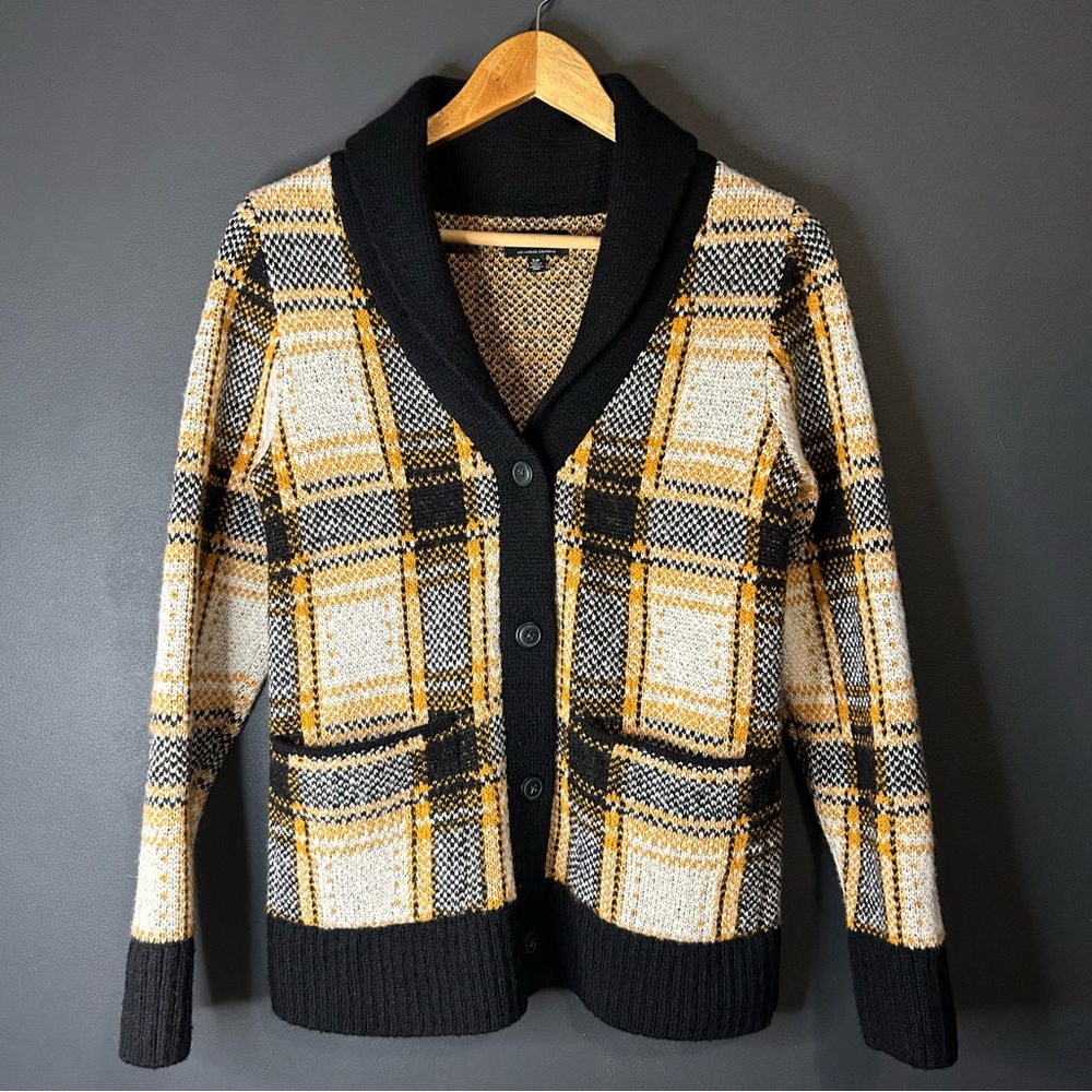 Lucky Brand Size Small Plaid Shawl Cardigan